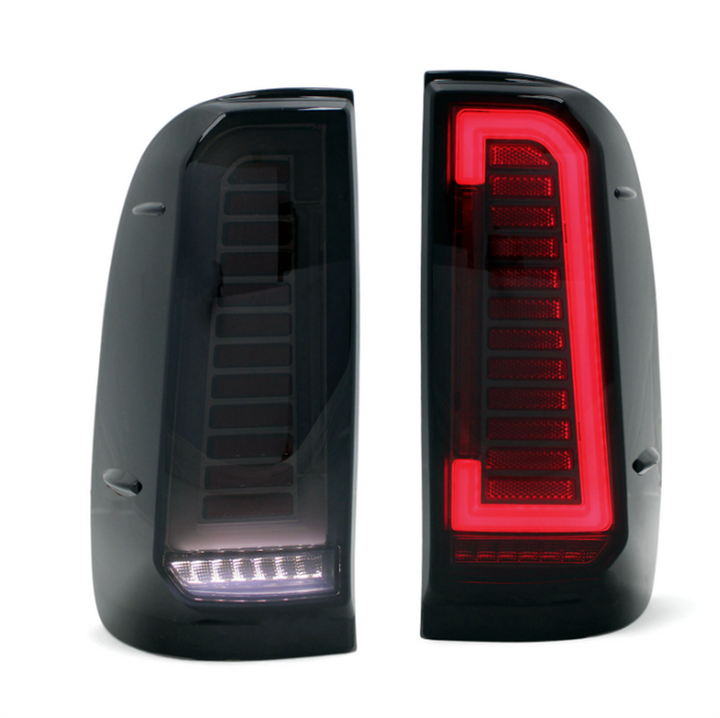 SEQUENTIAL SMOKED BLACK LED LAMP TAIL LIGHTS SUITS TOYOTA HILUX 2005 - 2015