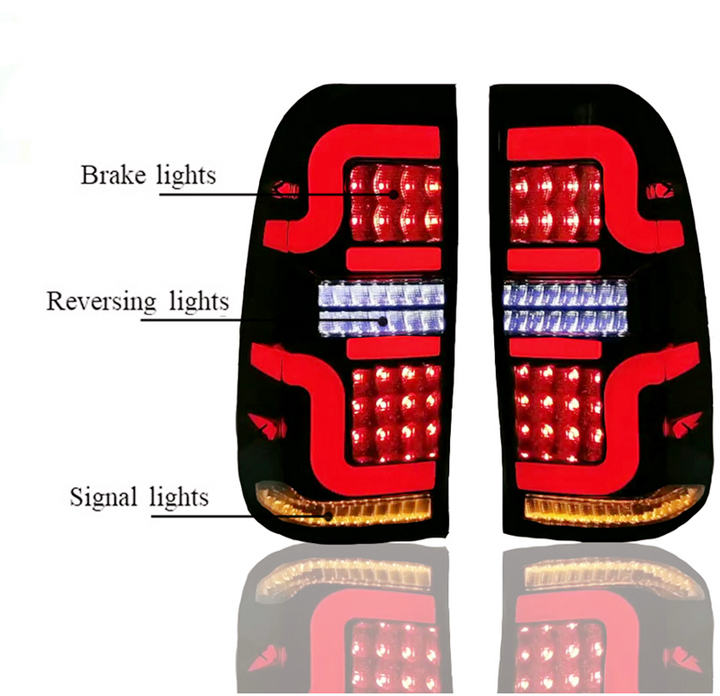 SMOKED BLACK TAIL LIGHTS FOR TOYOTA HILUX 2005-2015