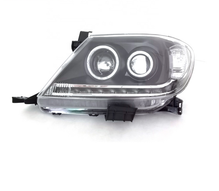 SMOKE LED HEADLIGHTS DRL HALO PROJECTOR LAMP ANGEL EYES FOR TOYOTA HILUX 2008-2015