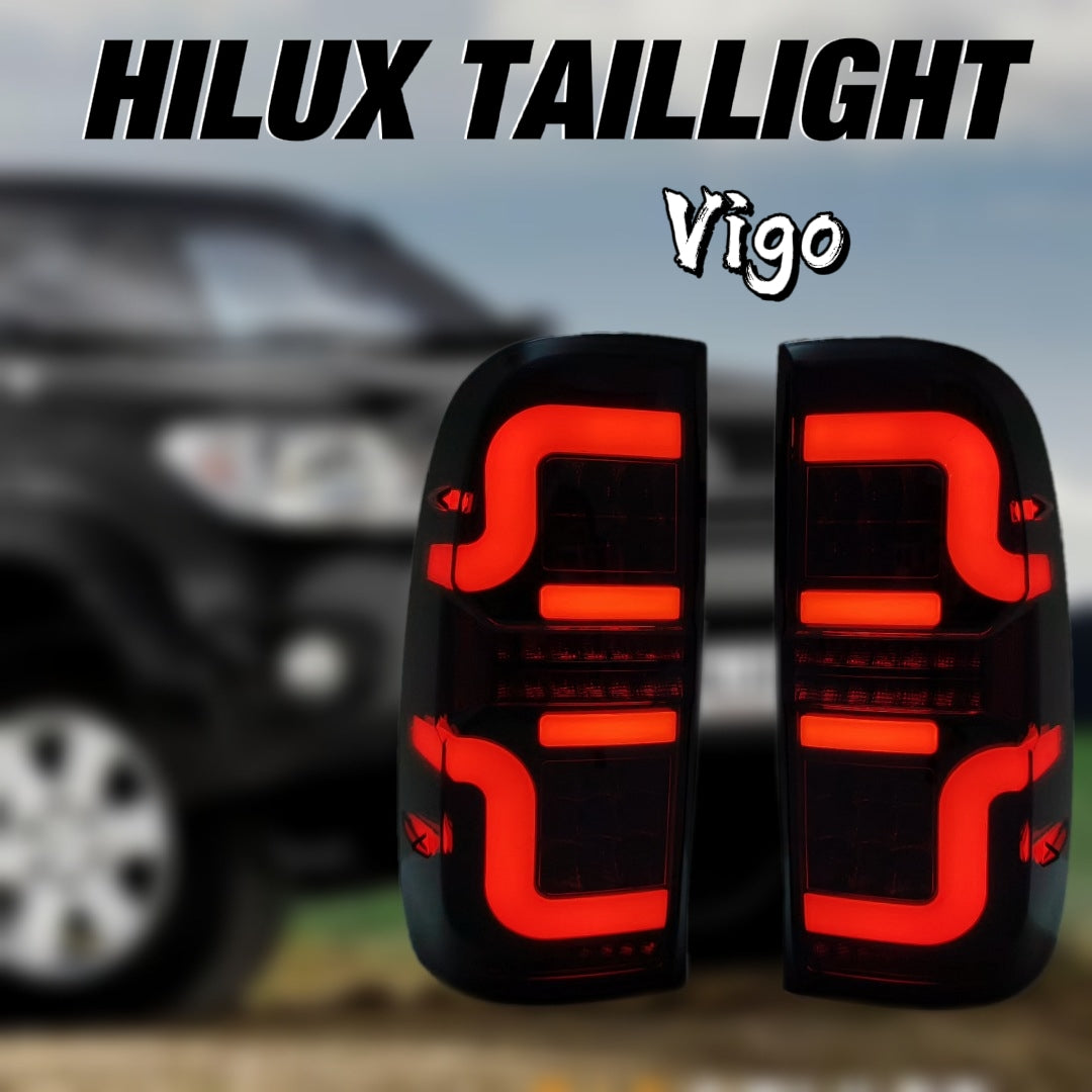 SMOKED BLACK TAIL LIGHTS FOR TOYOTA HILUX 2005-2015