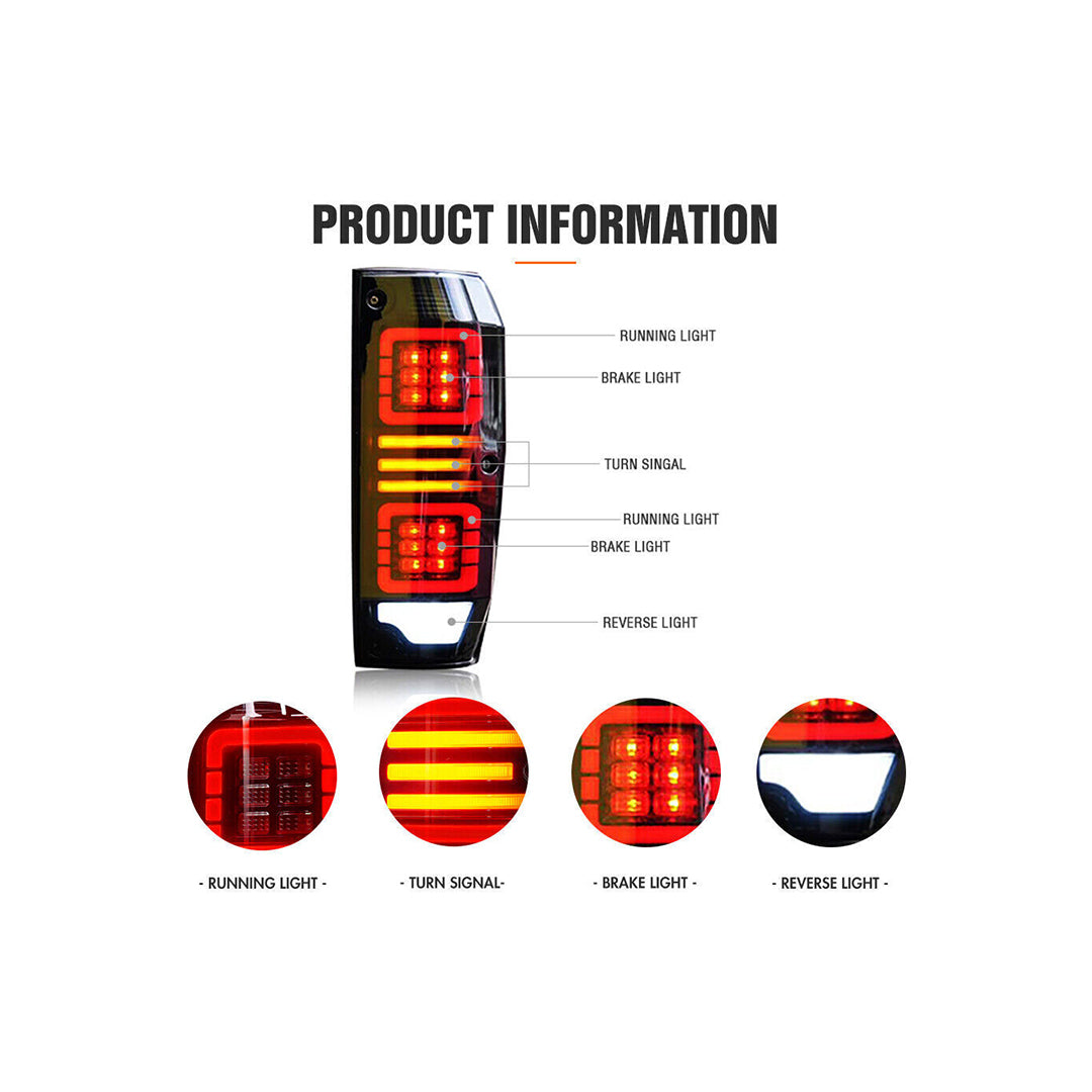 DELUXE LED REAR TAIL LIGHTS SUITABLE FOR TOYOTA LANDCRUISER 76,78 SERIES 2007