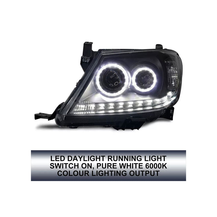 LED PROJECTOR HALO HEADLIGHT SUITABLE FOR TOYOTA HILUX YEAR 2012-2015