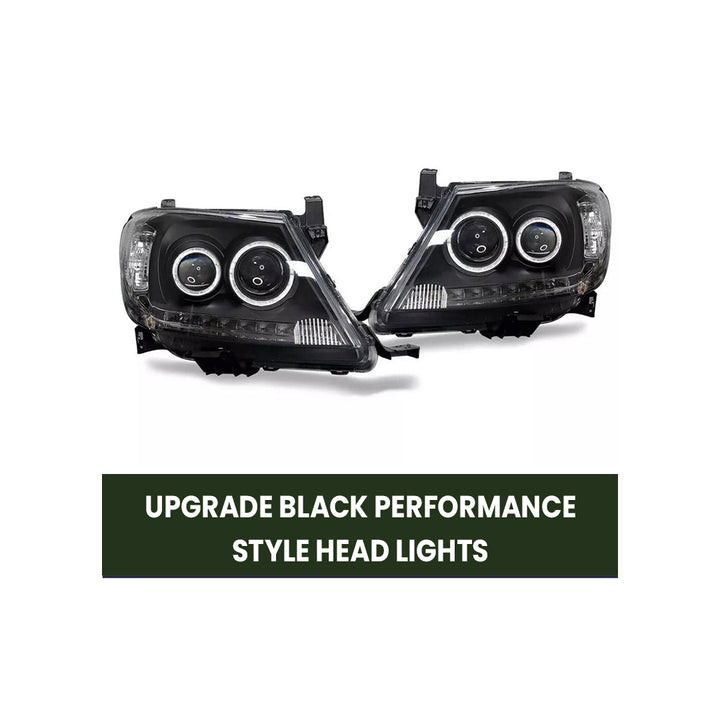 PROJECTOR HALO HEADLIGHT (BLACKED OUT) SUITABLE FOR TOYOTA HILUX 2005 - 2011