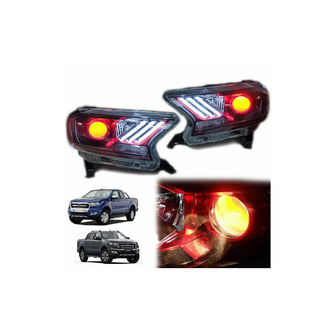 PROJECTOR HEADLIGHT SUITS FORD RANGER 2015+ T7 T8 (INNER RED)