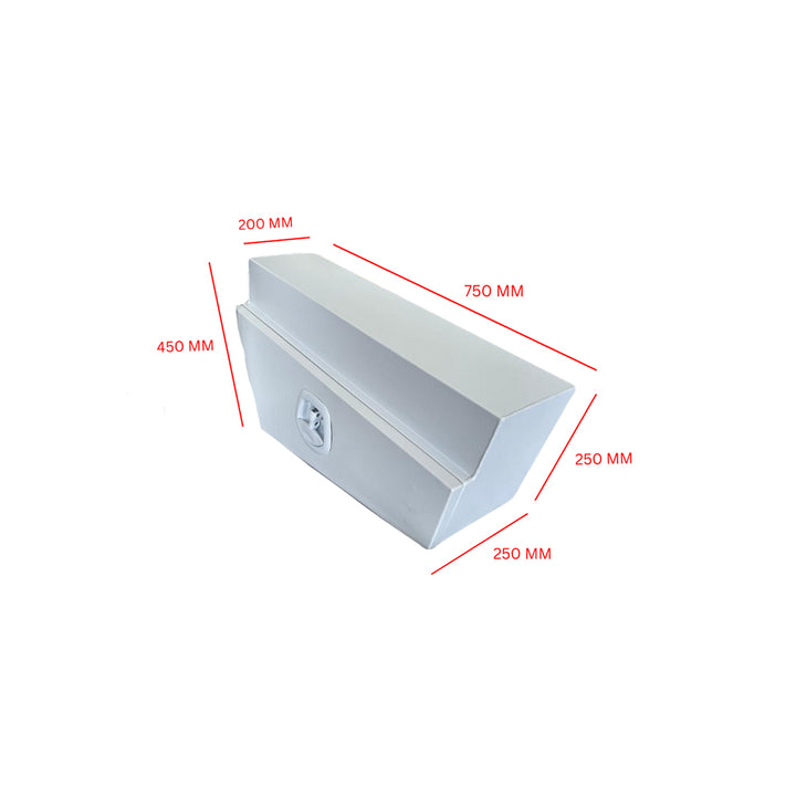 UNDER BODY TOOL BOX WHITE ALUMINIUM 750SWHT