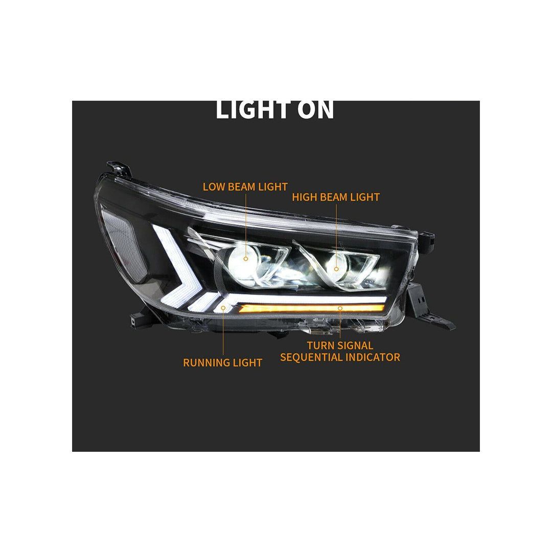 URBAN LED PROJECTOR HEAD LIGHT SUITABLE FOR TOYOTA HILUX 2015-2020+