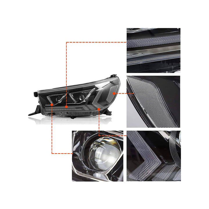 URBAN LED PROJECTOR HEAD LIGHT SUITABLE FOR TOYOTA HILUX 2015-2020+